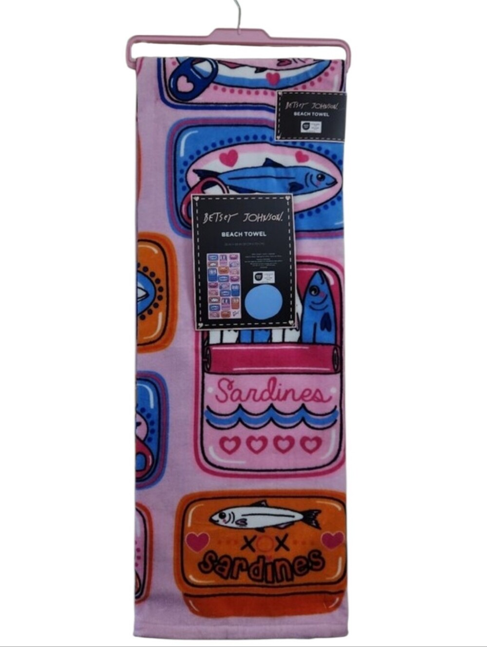Betsey Johnson Beach Towel with Sardines NWT